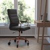 Flash Furniture Black LeatherSoft Roller Wheel Executive Chair GO-2286H-BK-RSGLD-RLB-GG